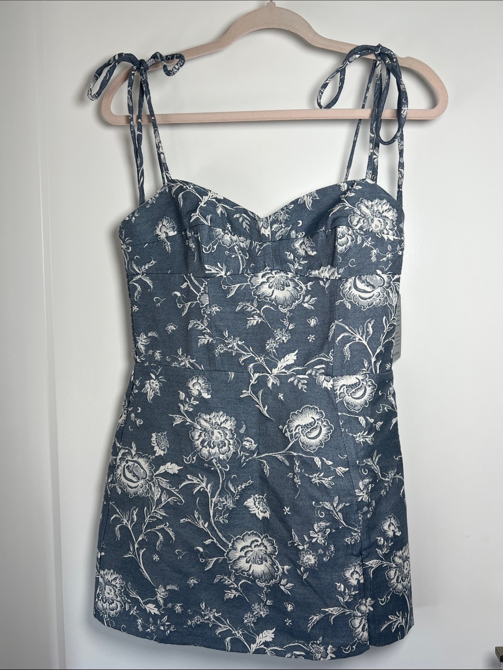 Amanda Uprichard Navy and White Floral Mini Dress